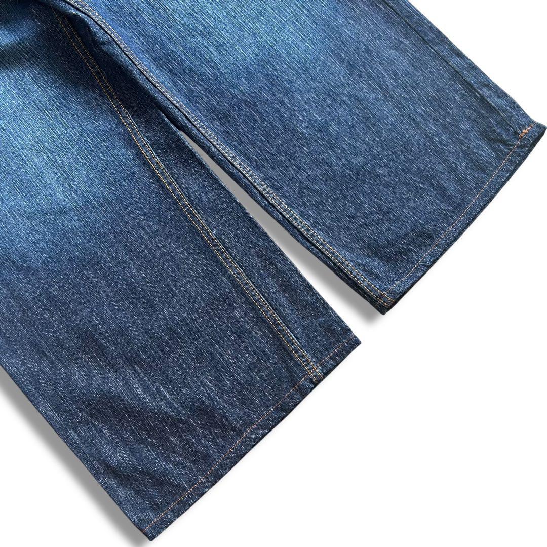 美品 希少 ロカウェア ROCAWEAR バギー デニム W40 デカロゴ 刺繍