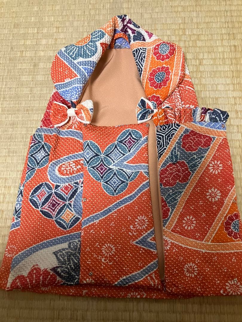 正絹　藤娘きぬたや　総絞り被布　同布髪飾り