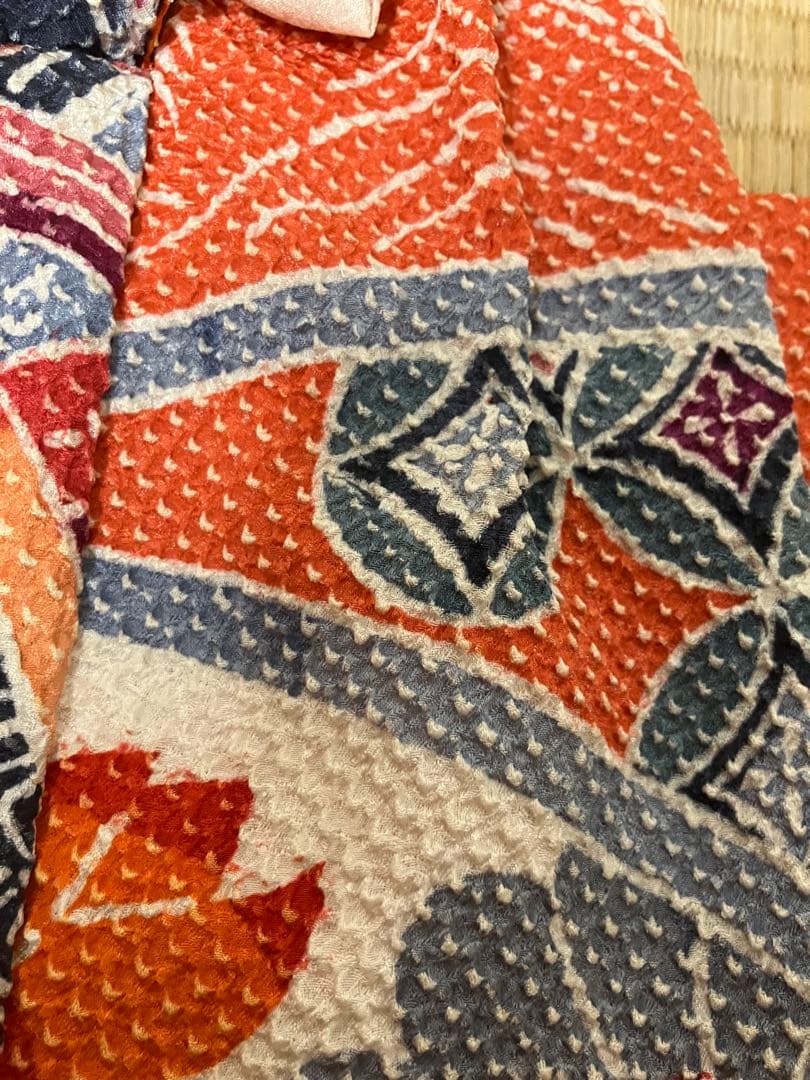 正絹　藤娘きぬたや　総絞り被布　同布髪飾り