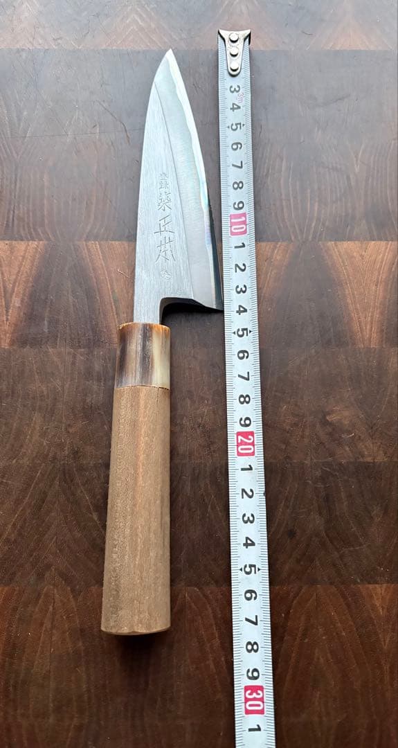 正本　築地　秀　小出刃　140mm 包丁　白鋼　和包丁　研ぎ済み　釣り　水牛朴