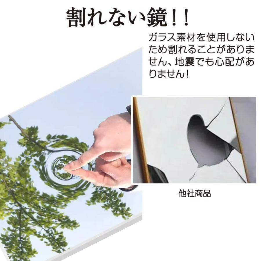 ダンスミラー 全面鏡 割れない鏡 全身 折り畳み 160x80cmx2枚（銀）