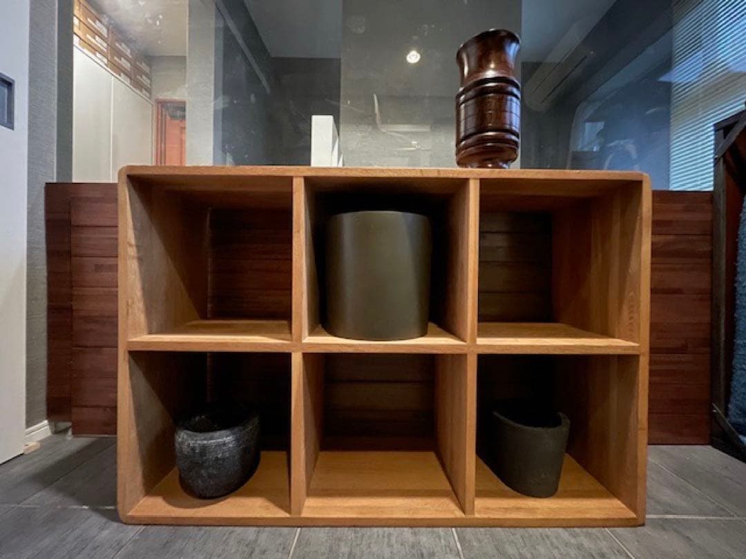 ma　ナラ/オーク無垢材 オープンブックシェルフ飾り棚 ほぞ組差し込み構造