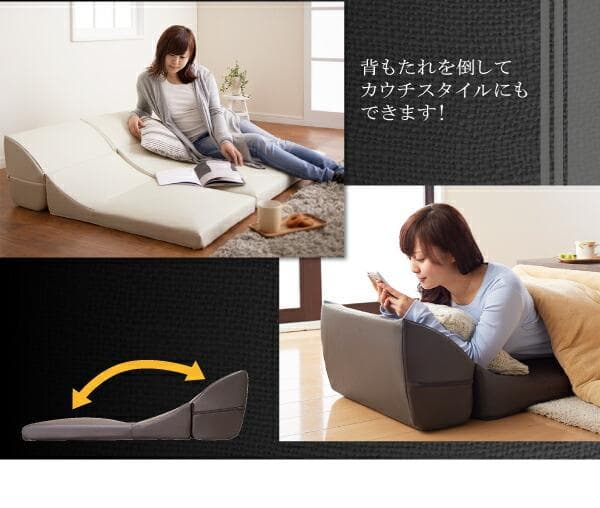 ソファー 3人掛け レザー ローソファ コーナーソファ 【レッド】