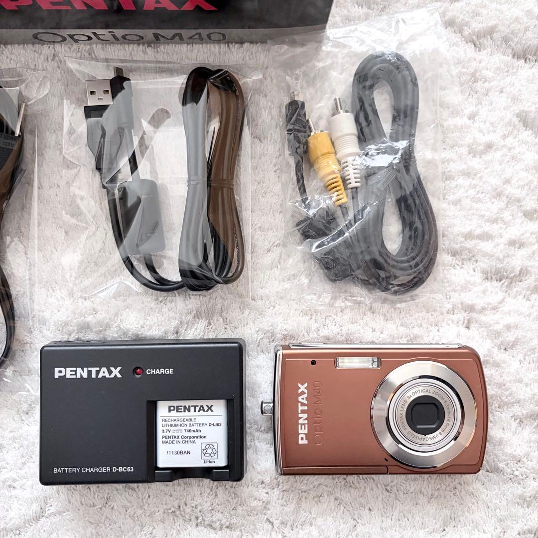 【動作品】PENTAX ペンタックス Optio M40 レトロコンデジ 茶色