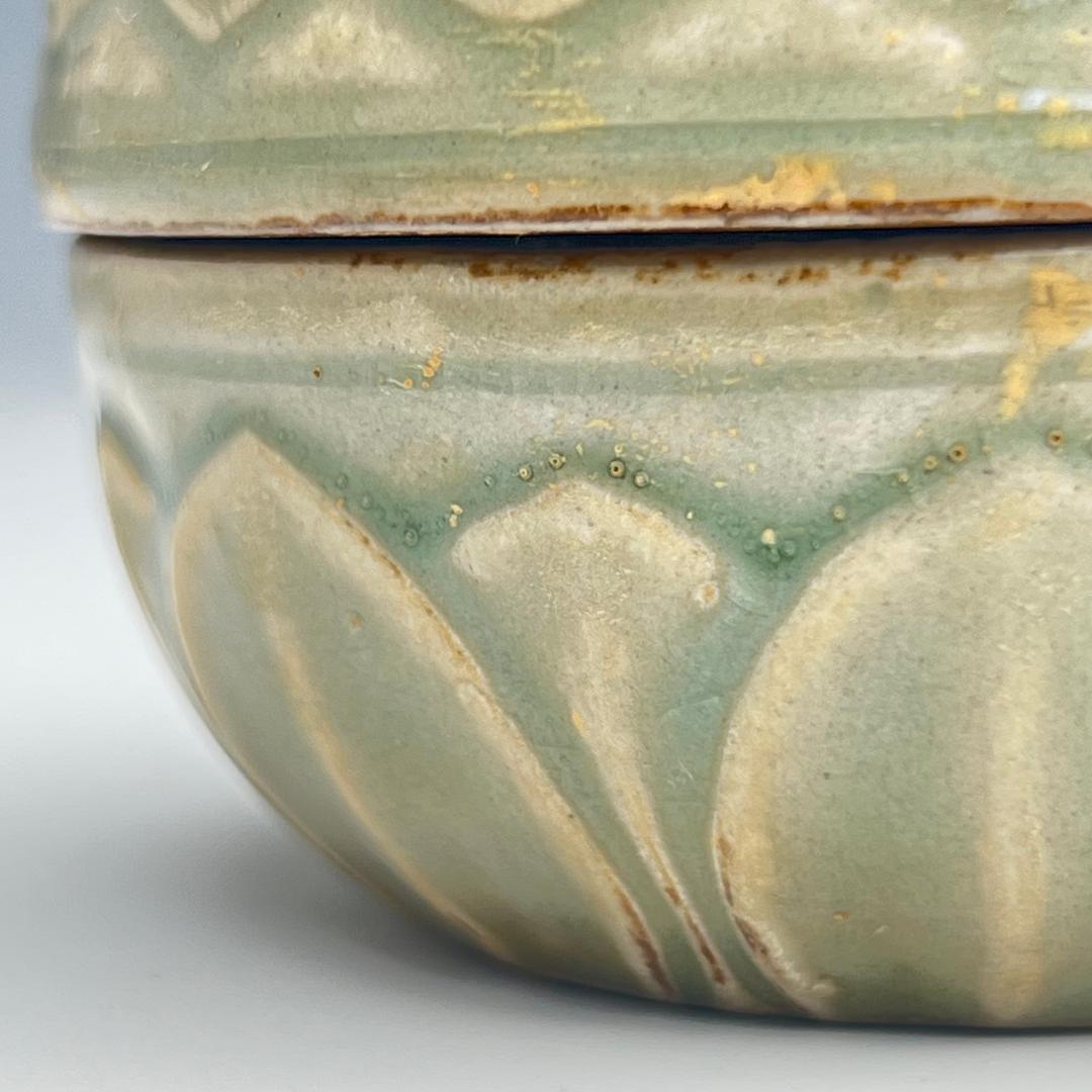 耀州窯 陰刻青磁蓋腕 合子 北宋時代 古玩 中国美術 唐物 擺件 311b