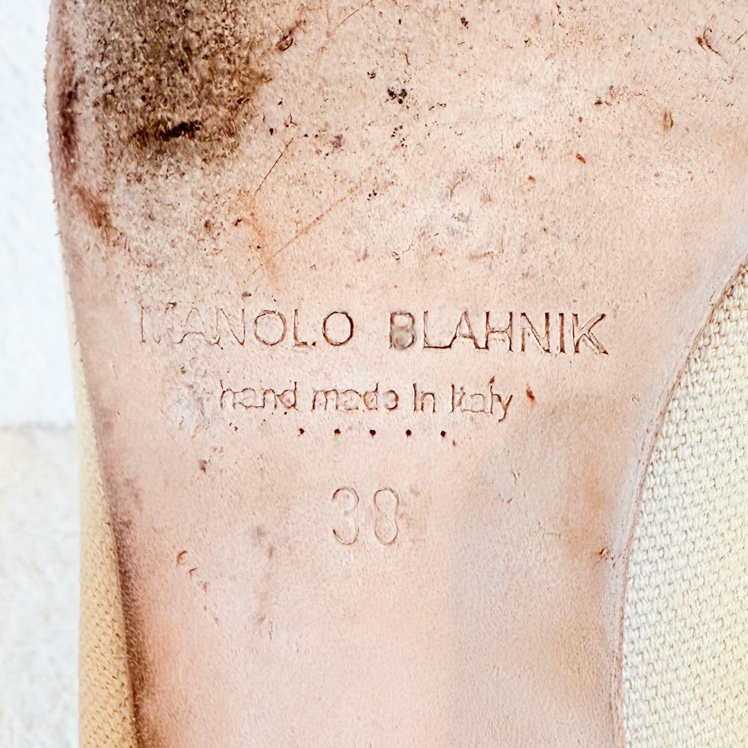 マノロブラニク ハンギシ パンプス フラットシューズ ベージュ 25cm