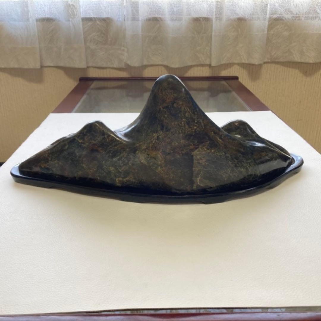 鑑賞石 天然石 オブジェ 置物 インテリア 山型 山脈 模様 約6.5kgレトロ