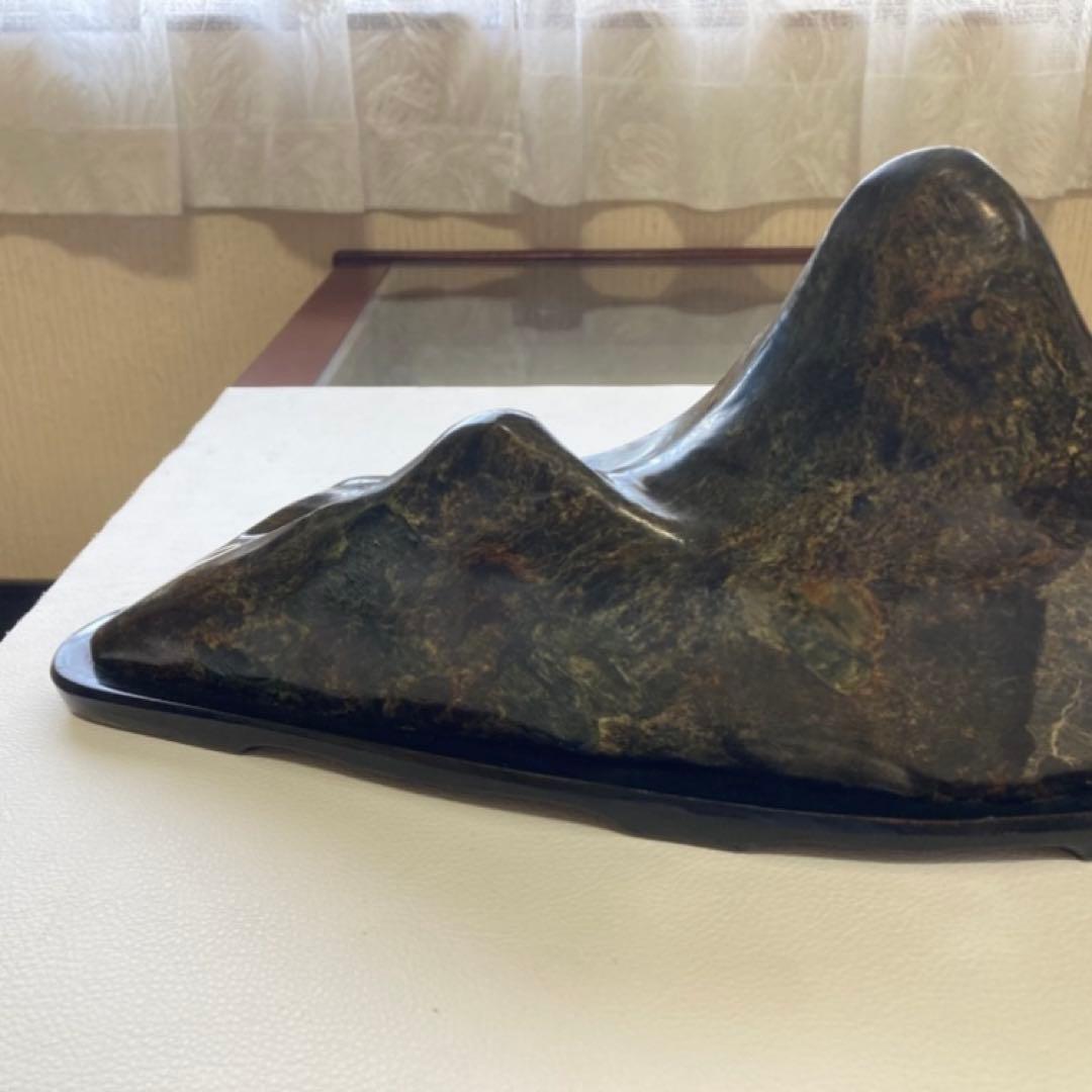 鑑賞石 天然石 オブジェ 置物 インテリア 山型 山脈 模様 約6.5kgレトロ