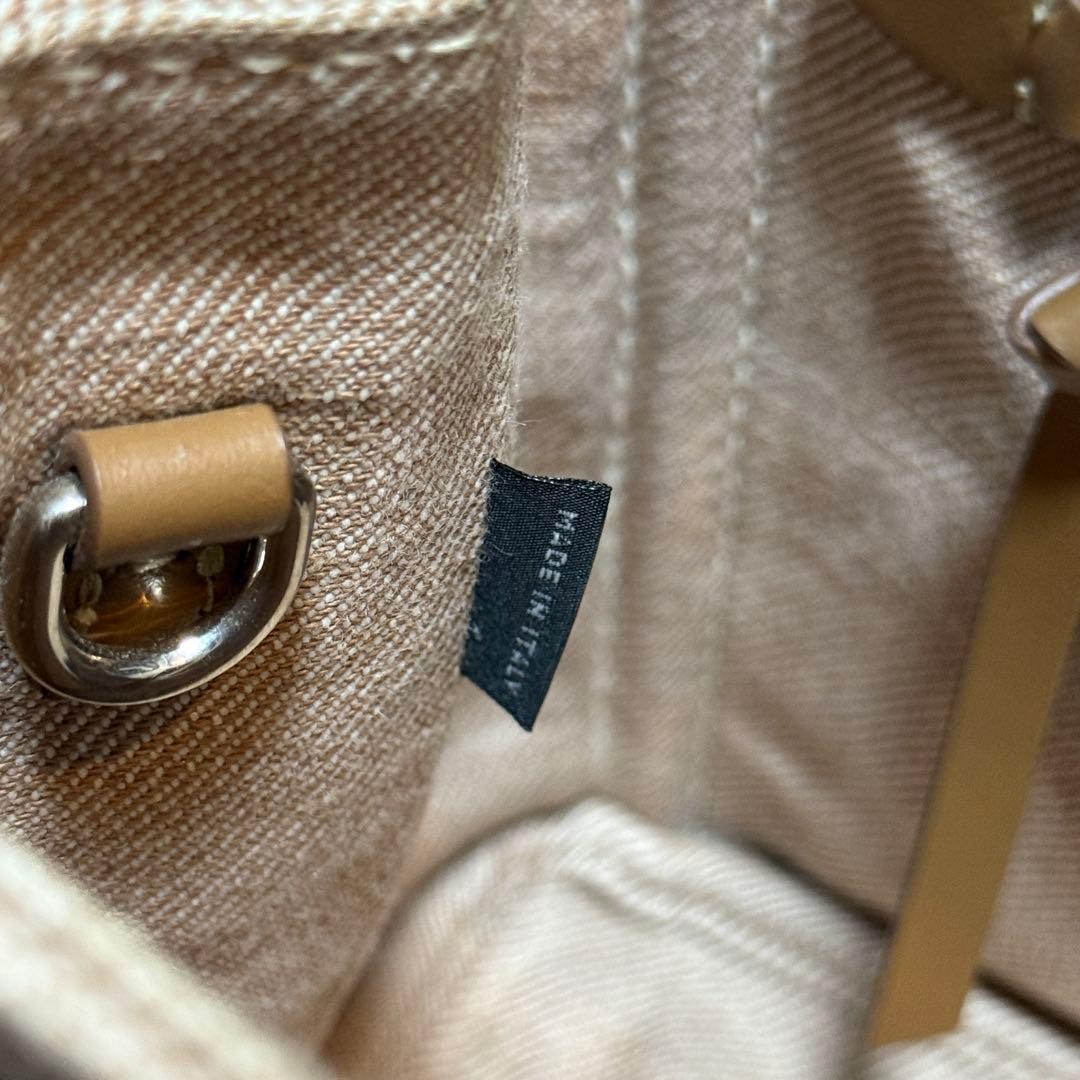 ミュウミュウ miumiu キャンバス トート ハンドバッグ ベージュ バッグ