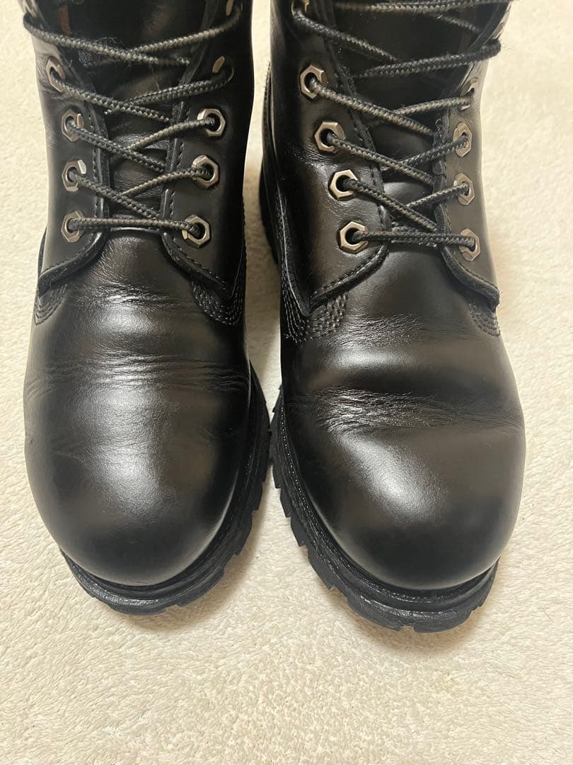 本革　timberland 6インチ　ブーツ　オールブラック　26㎝　レザー
