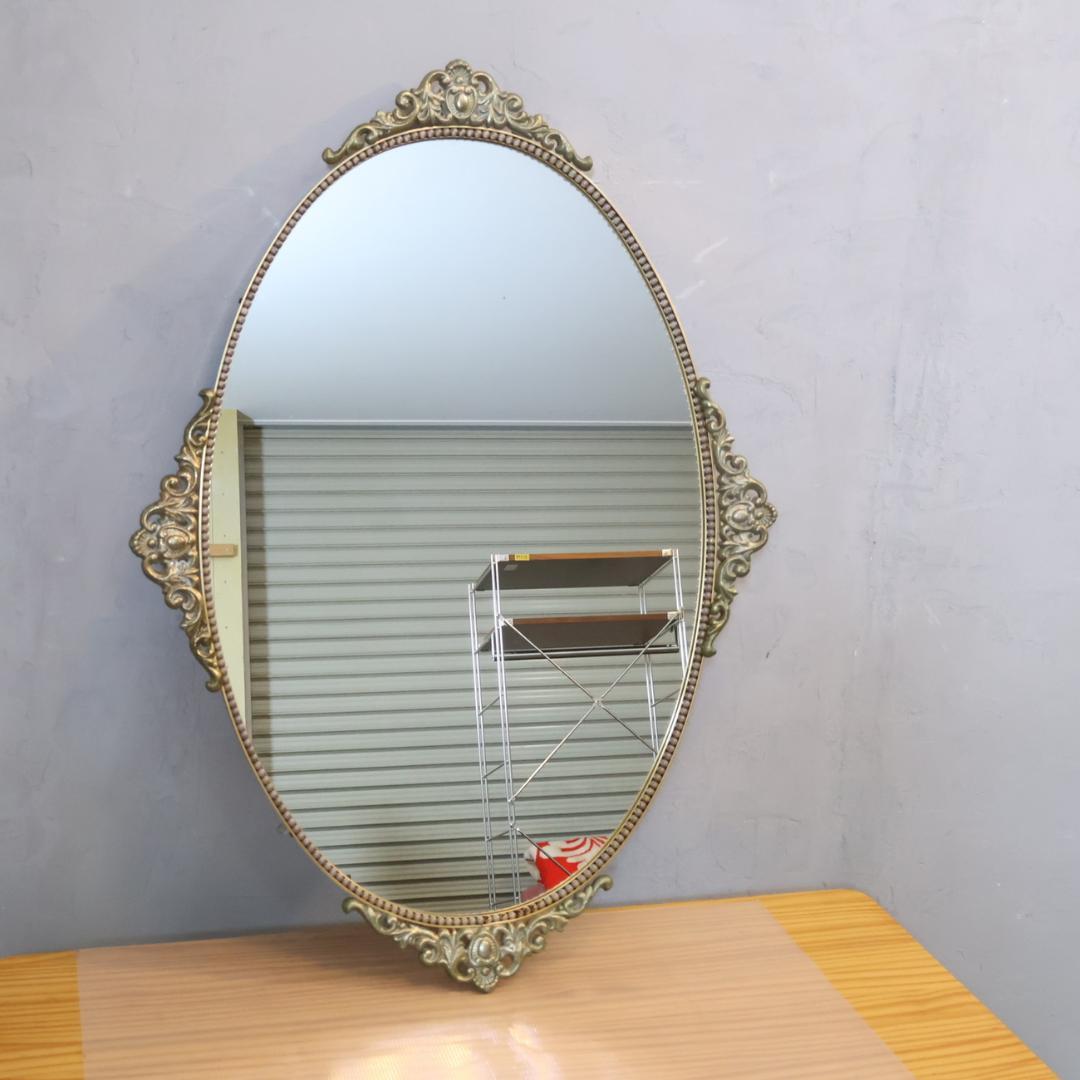 アンティーク調 ウォールミラー 壁掛け鏡 エレガント クラシカル ロココ調