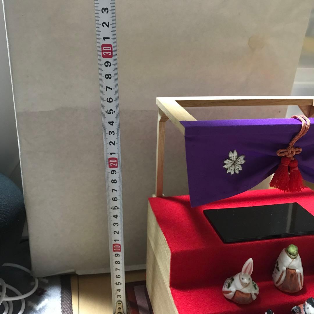 段飾りの兎雛　陶器　陶器雛　干支雛