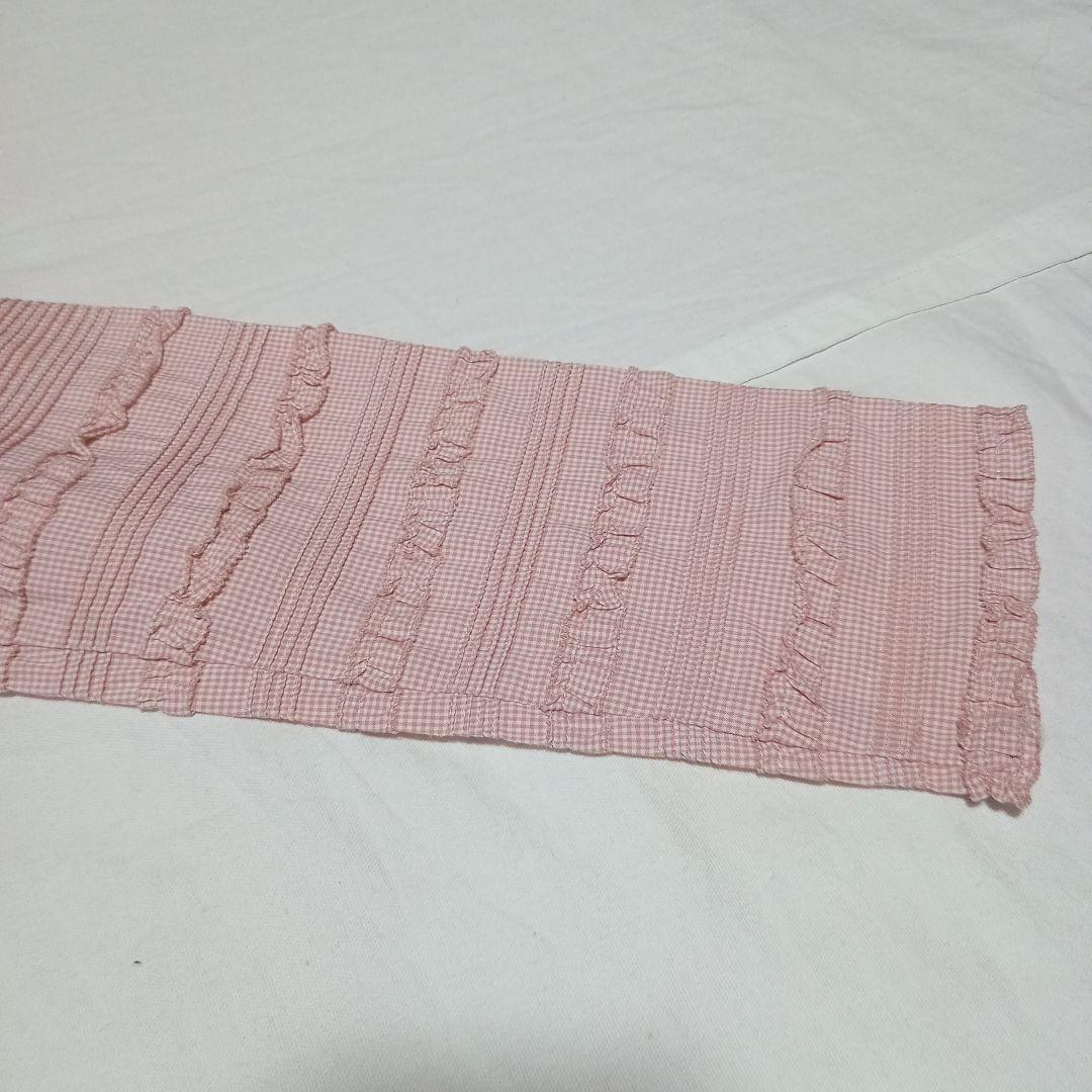 c*y様 カネコイサオ ブラウス マトンスリーブ ギンガムチェック 花柄刺繍