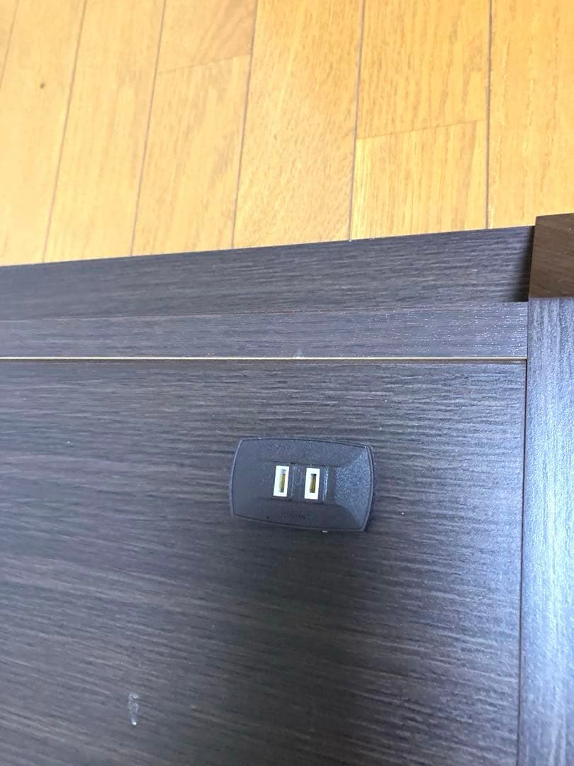 【引き取り希望】ニトリ　シングルベッドフレーム ダークブラウン収納付き