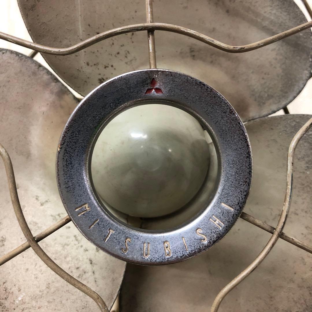 完動品 昭和レトロ 三菱 鉄羽根 3枚羽根 扇風機 羽根径30cm アンティーク