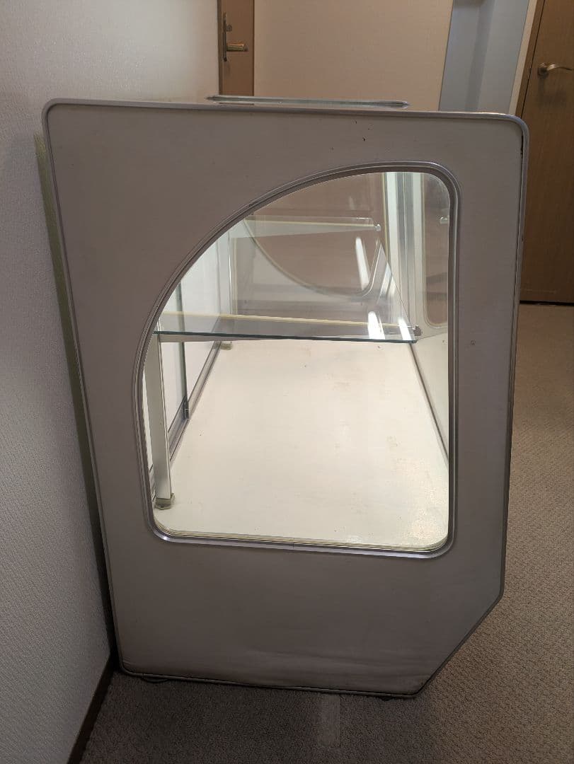 ヴィンテージ ガラスショーケース 陳列棚 照明付き中型 レトロ