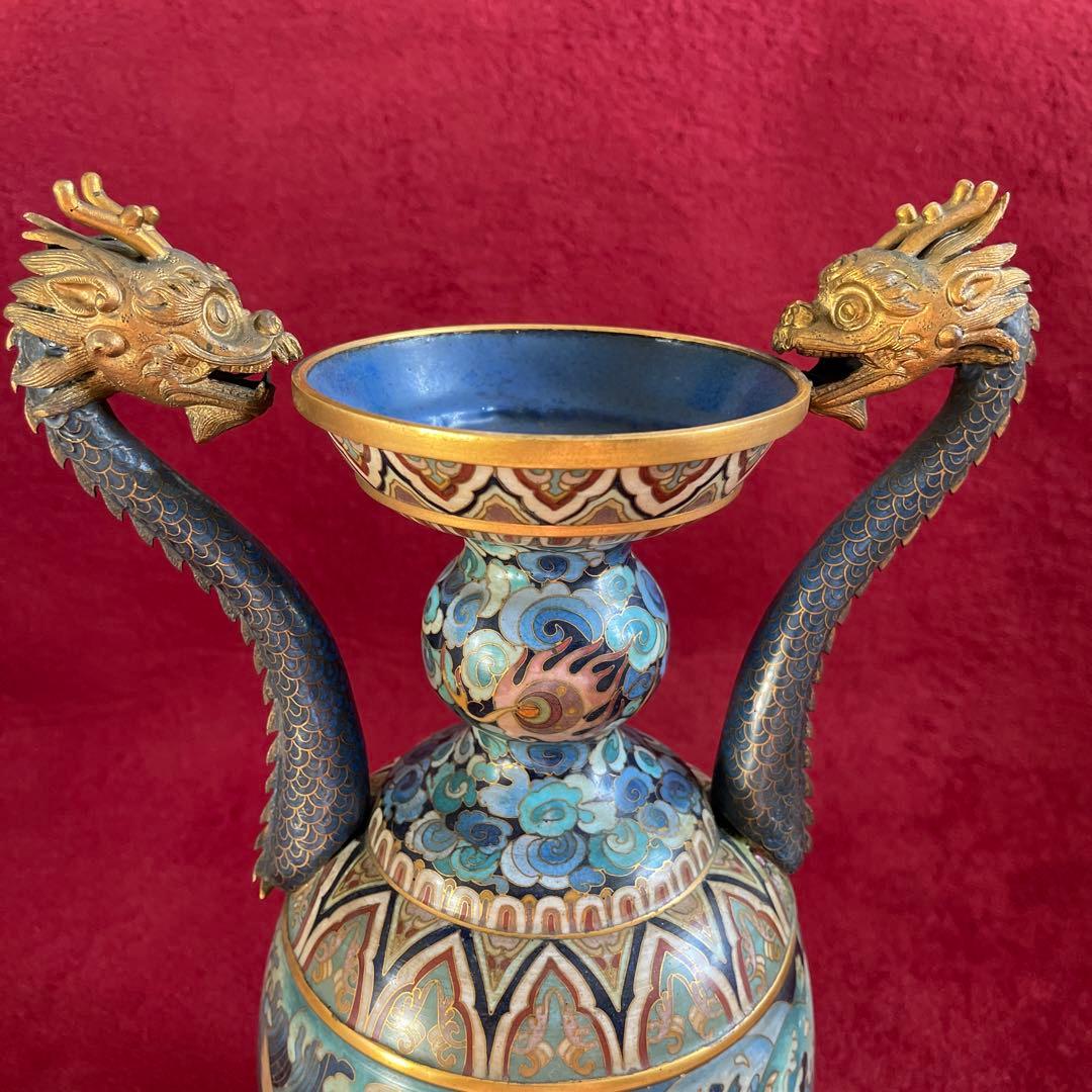 双龍、飛虎➖法蜋彩絵花瓶