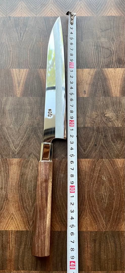 土佐打刃物 黒鳥鍛造工場 240mm 両刃 柳刃 刺身　包丁 銀三鋼 鏡面仕上