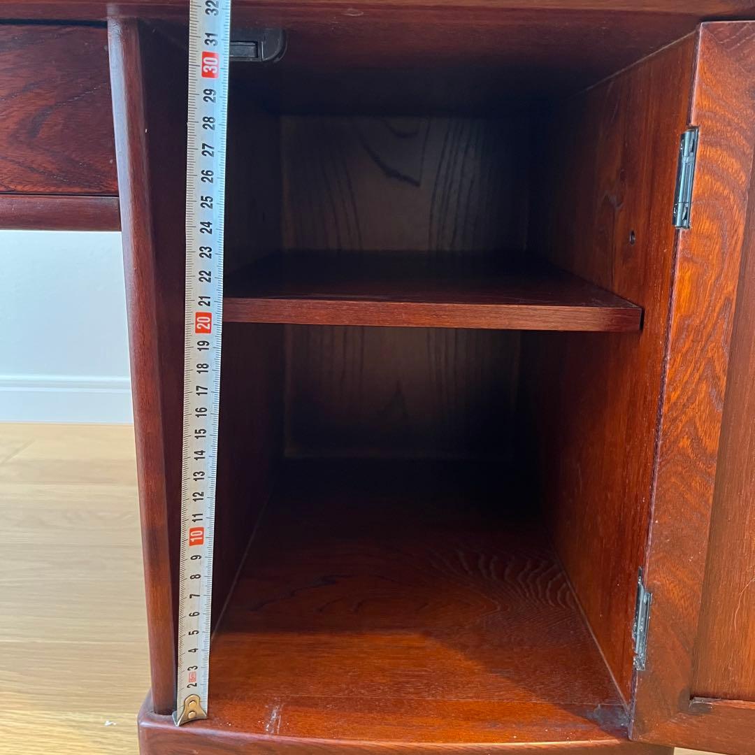 【karimoku】文机 ライティングデスク レトロ 書斎机 収納付き 木製