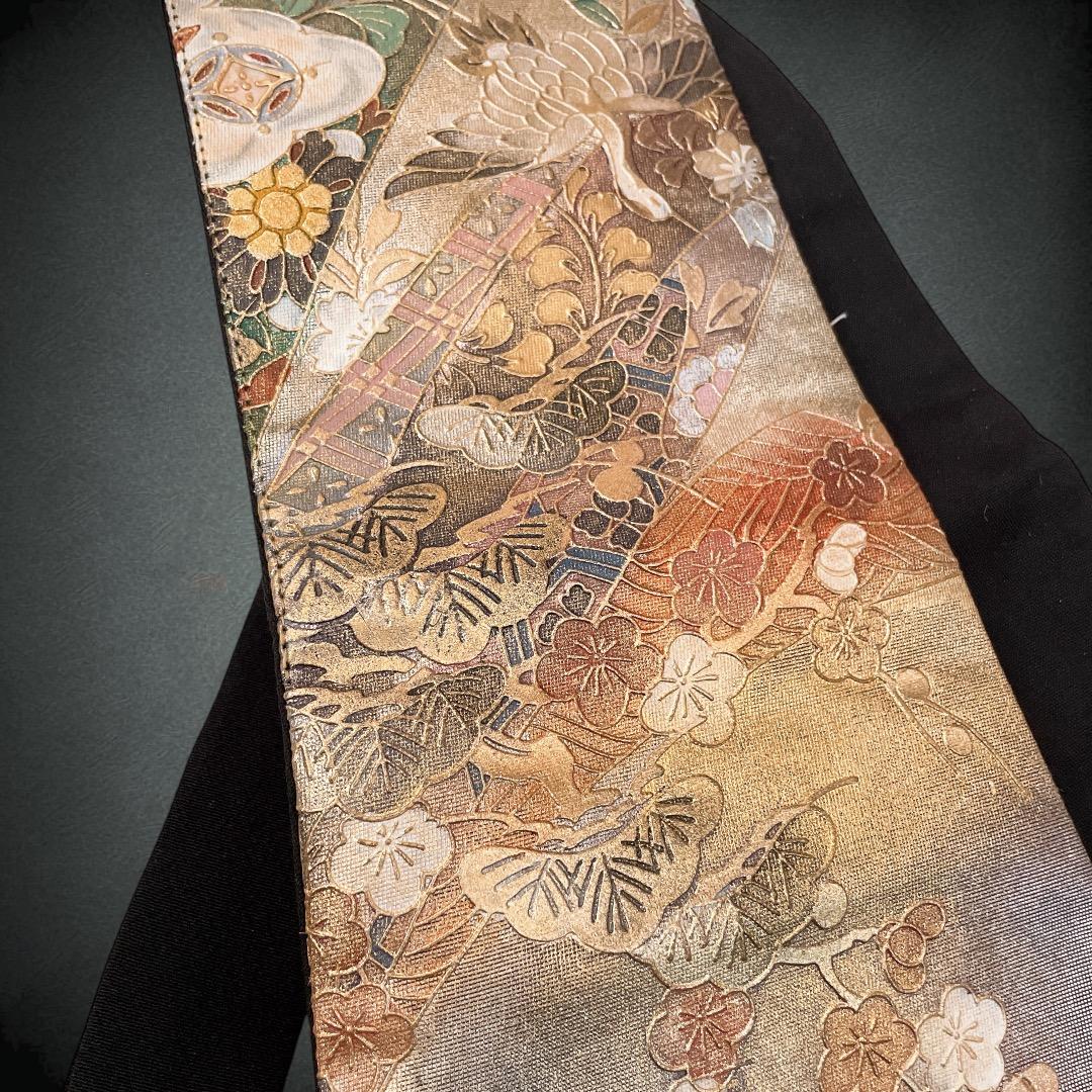 螺鈿細工 高級感 サッシュベルト W60〜90cm 着物リメイク J71201