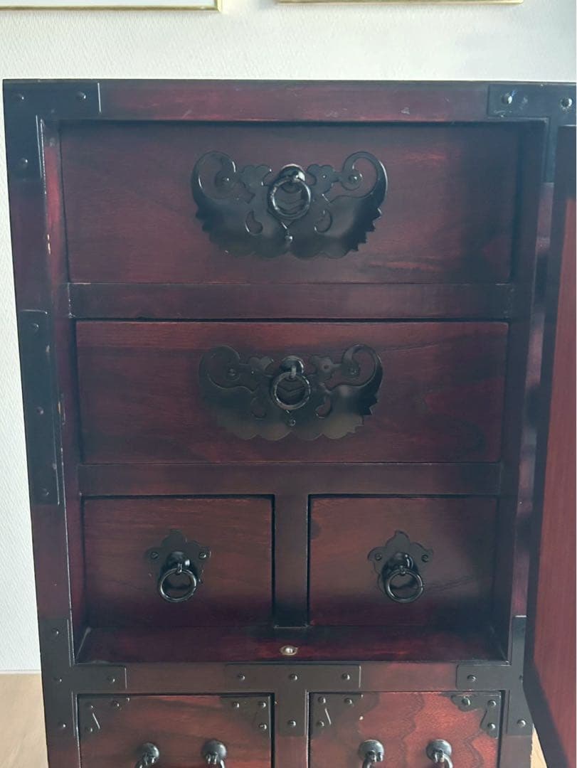 【希少】仙台箪笥、小箪笥・扉箪笥（金具装飾）
