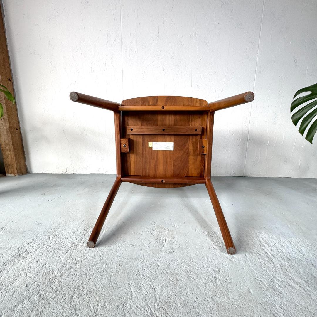 美品 ナガノインテリア DC354-1WU ウォールナット アームチェア 板座