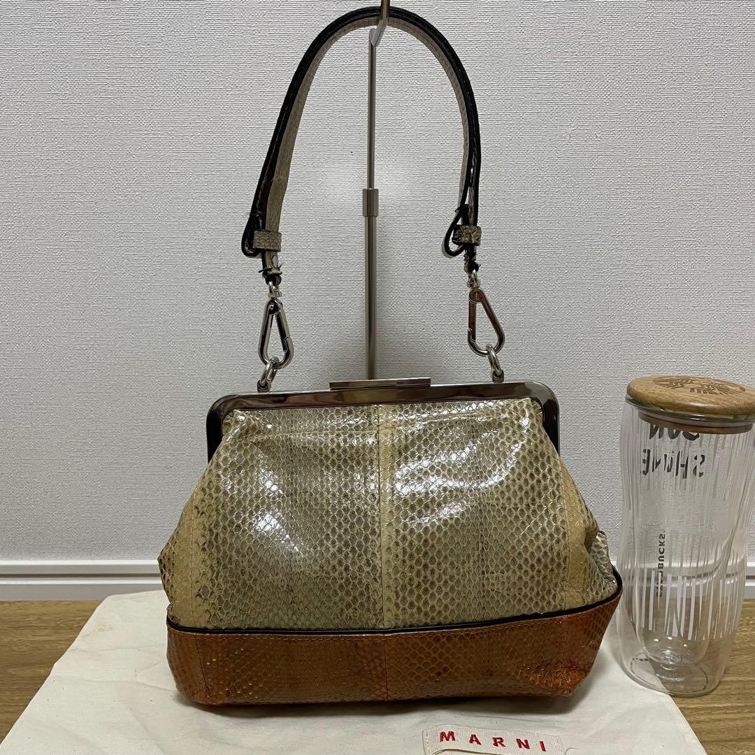 《極美品》MARNI （マルニ ）レザー セミショルダーバッグ ブラウン系