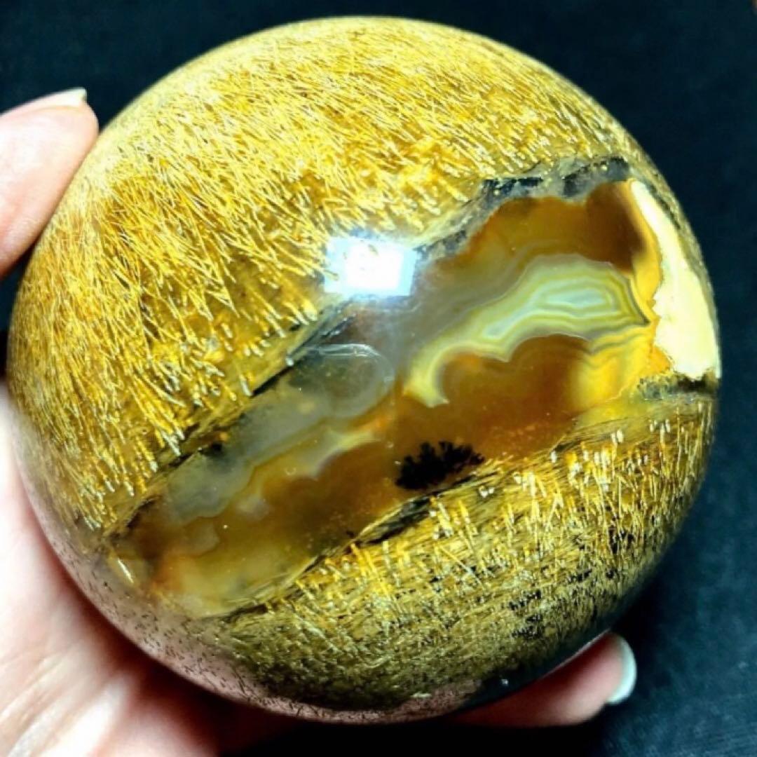 超特大　75mm ゴールドルチルクォーツ　金針水晶　パワーストーン