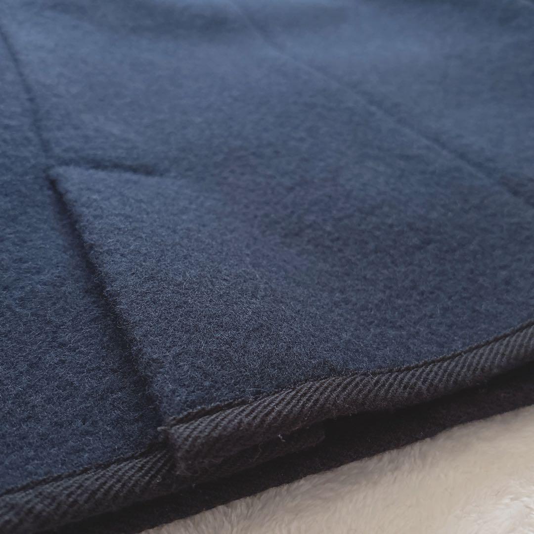 【極美品】DANTON フード付きウールコート くるみボタン 38 ネイビー L