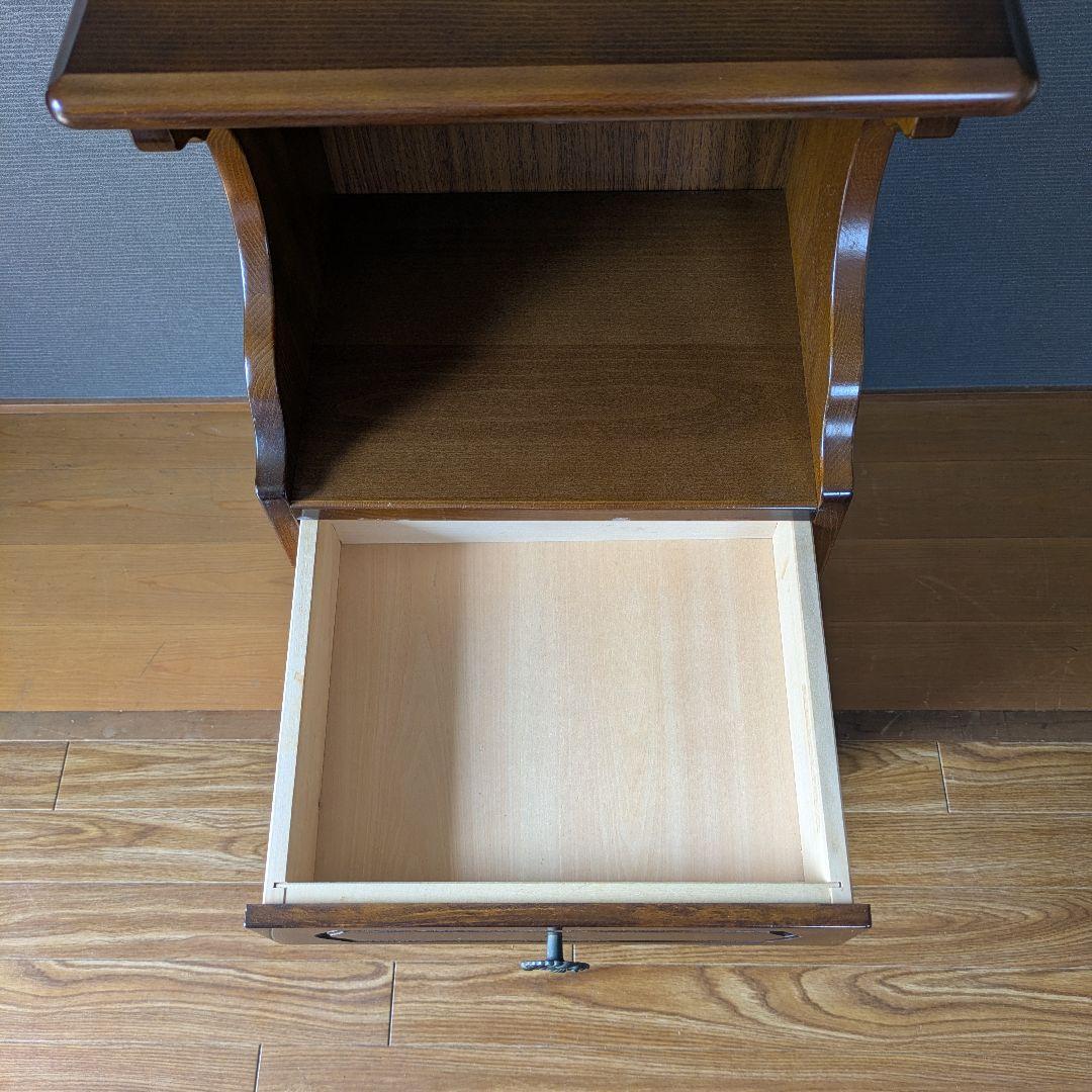 【美品】カリモク　karimoku　コロニアル　電話台　FAX台　花台　飾り台