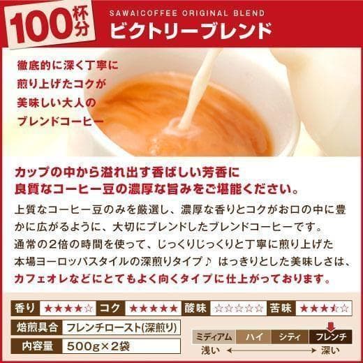 【新品・9袋】澤井珈琲 ビクトリーブレンド 約450杯分 中挽き 粉 珈琲 焙煎