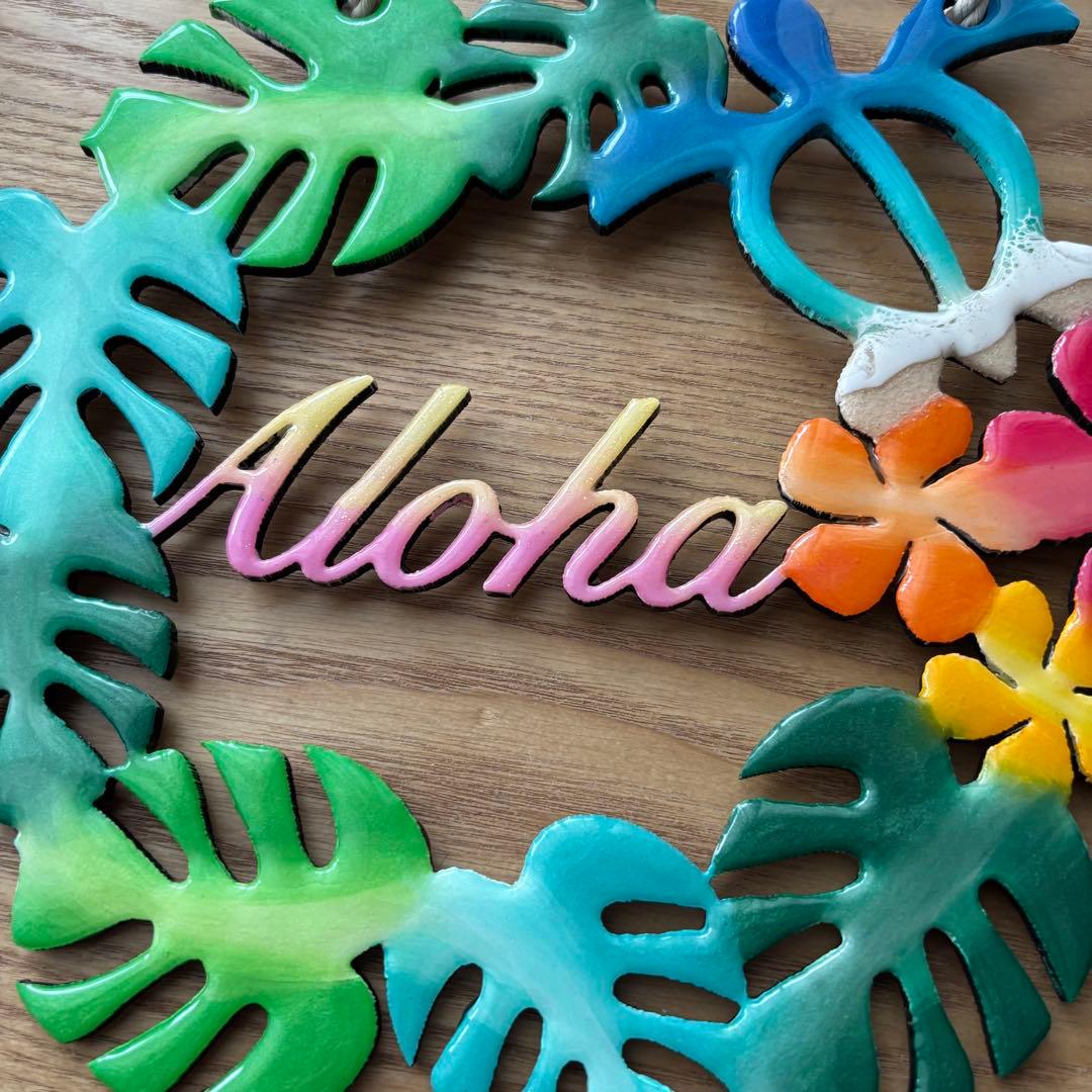 レジン　オーシャンアート　モンステラリース　海　29cm　No.1045