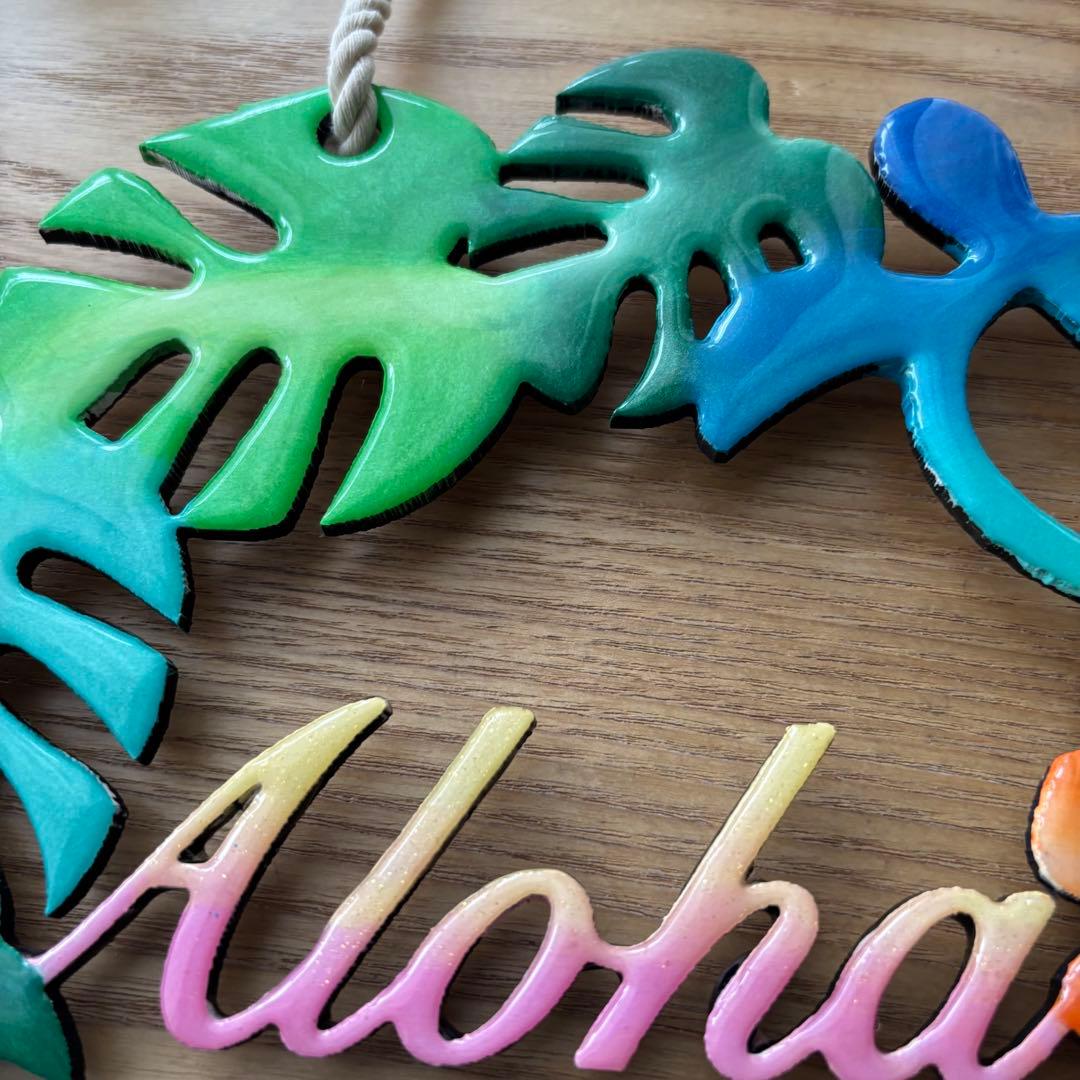 レジン　オーシャンアート　モンステラリース　海　29cm　No.1045