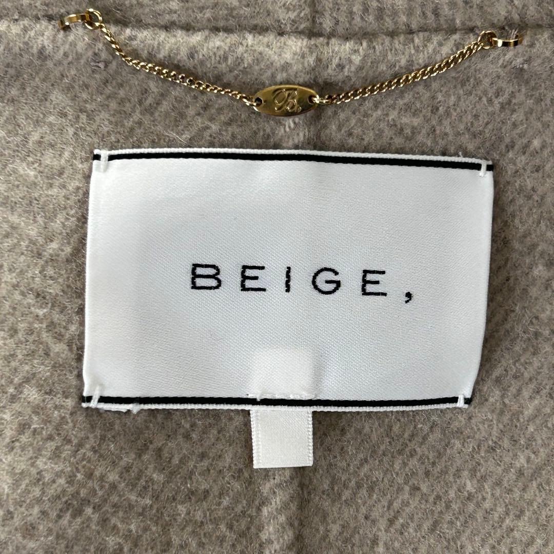 美品✨ベイジ カシミヤ混 ビックカラー ショートコート グレージュ 4