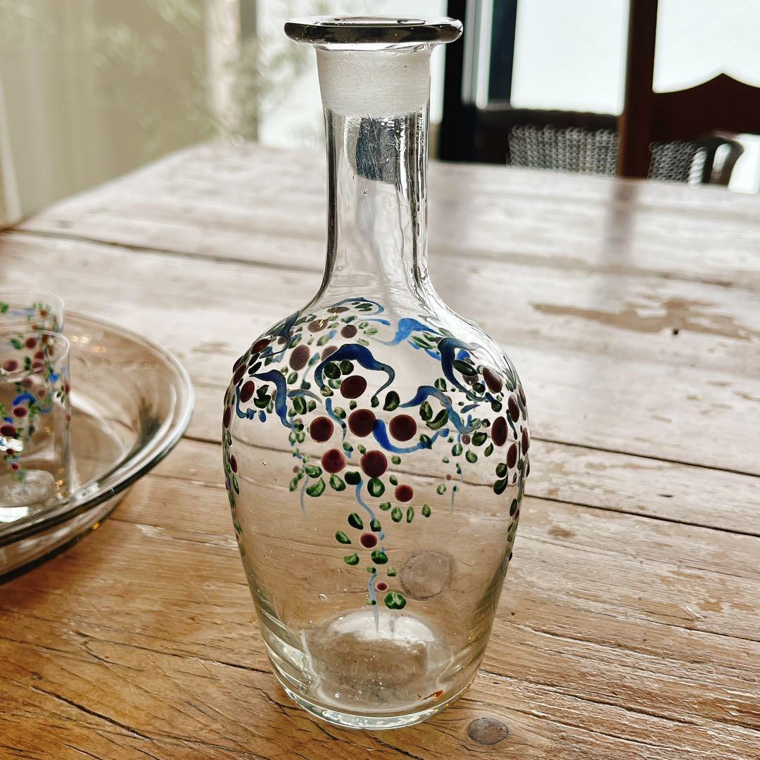 エナメル手描きの花柄が可愛いリキュールグラスSET