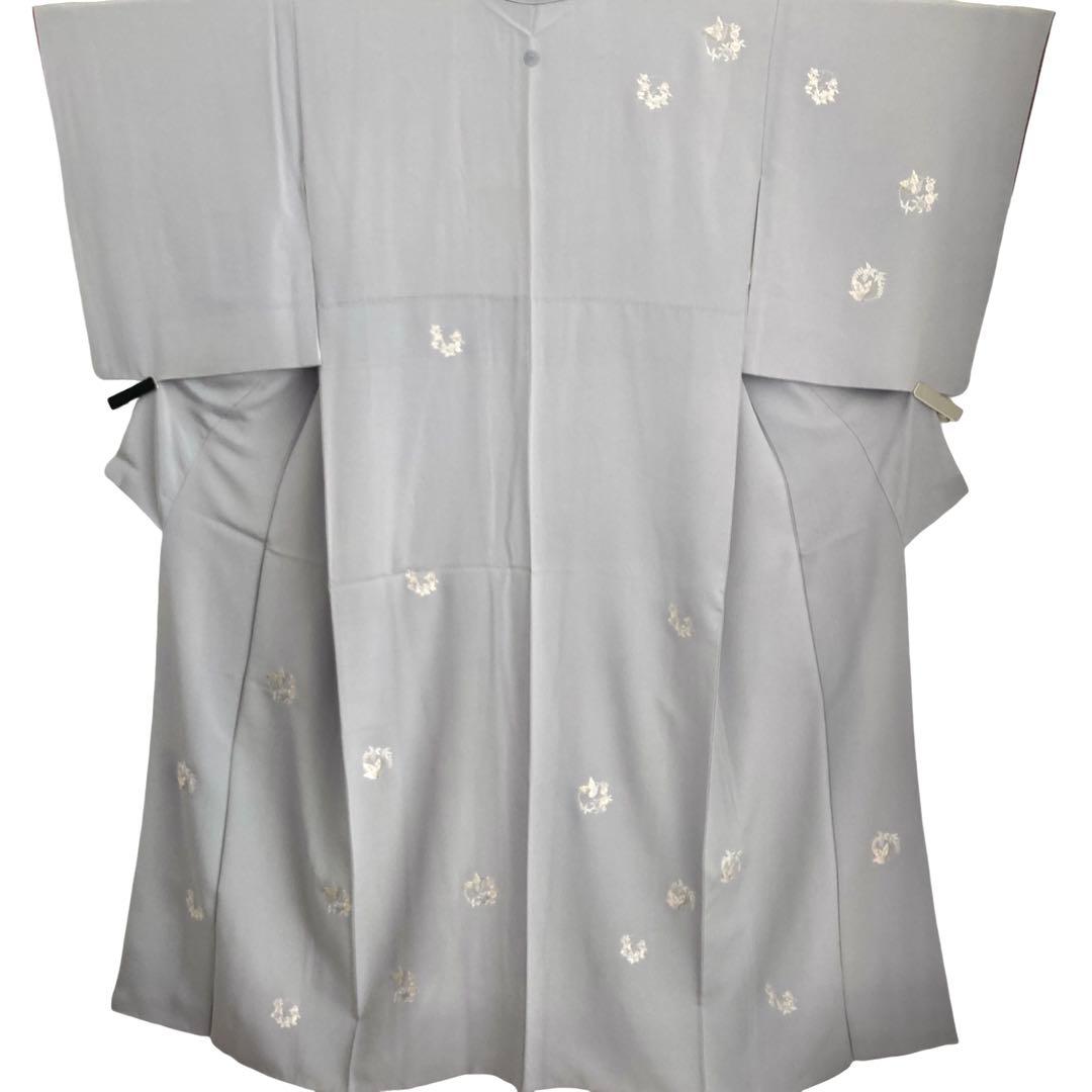 ★fscdbekym★蝶の刺繍 一つ紋 付下げ 着物 NO88