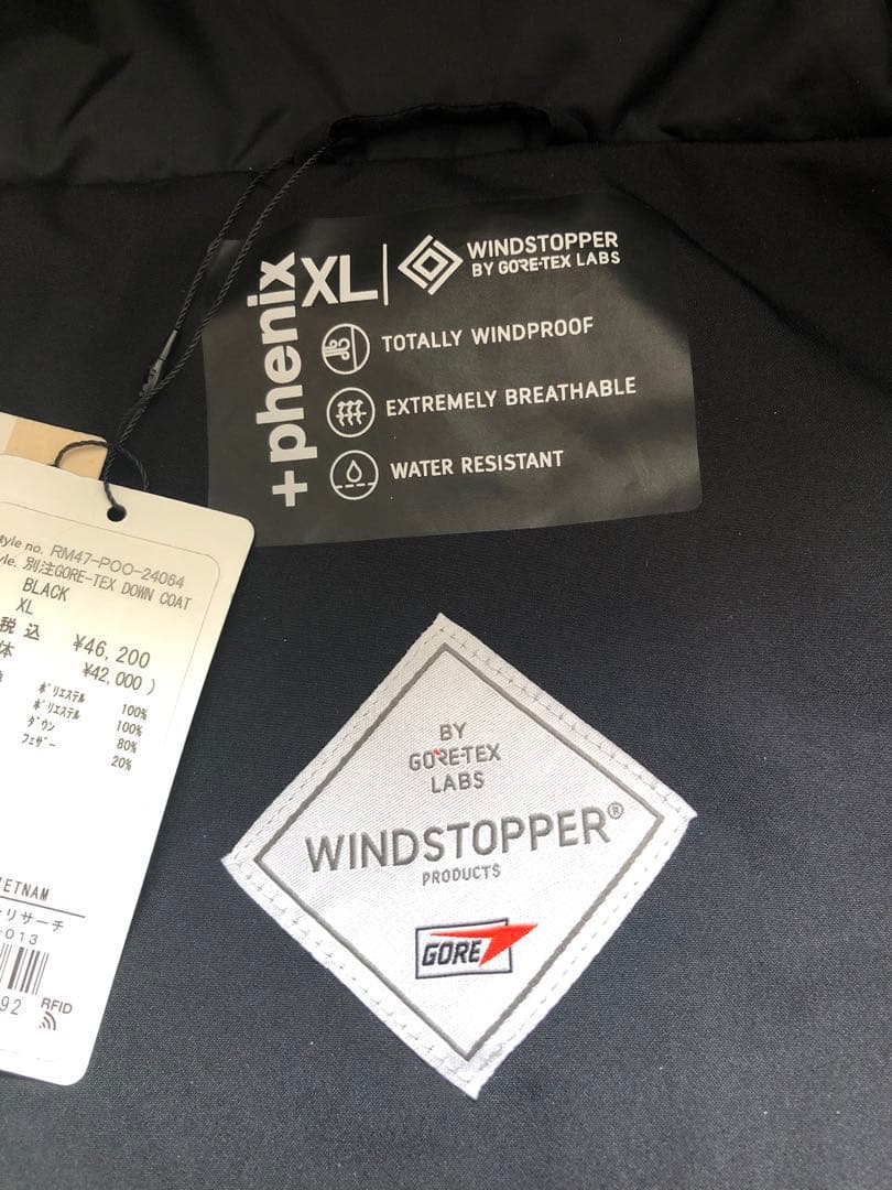 タグ付！『別注』+phenix GORE-TEX ダウンコート／ダウンジャケット