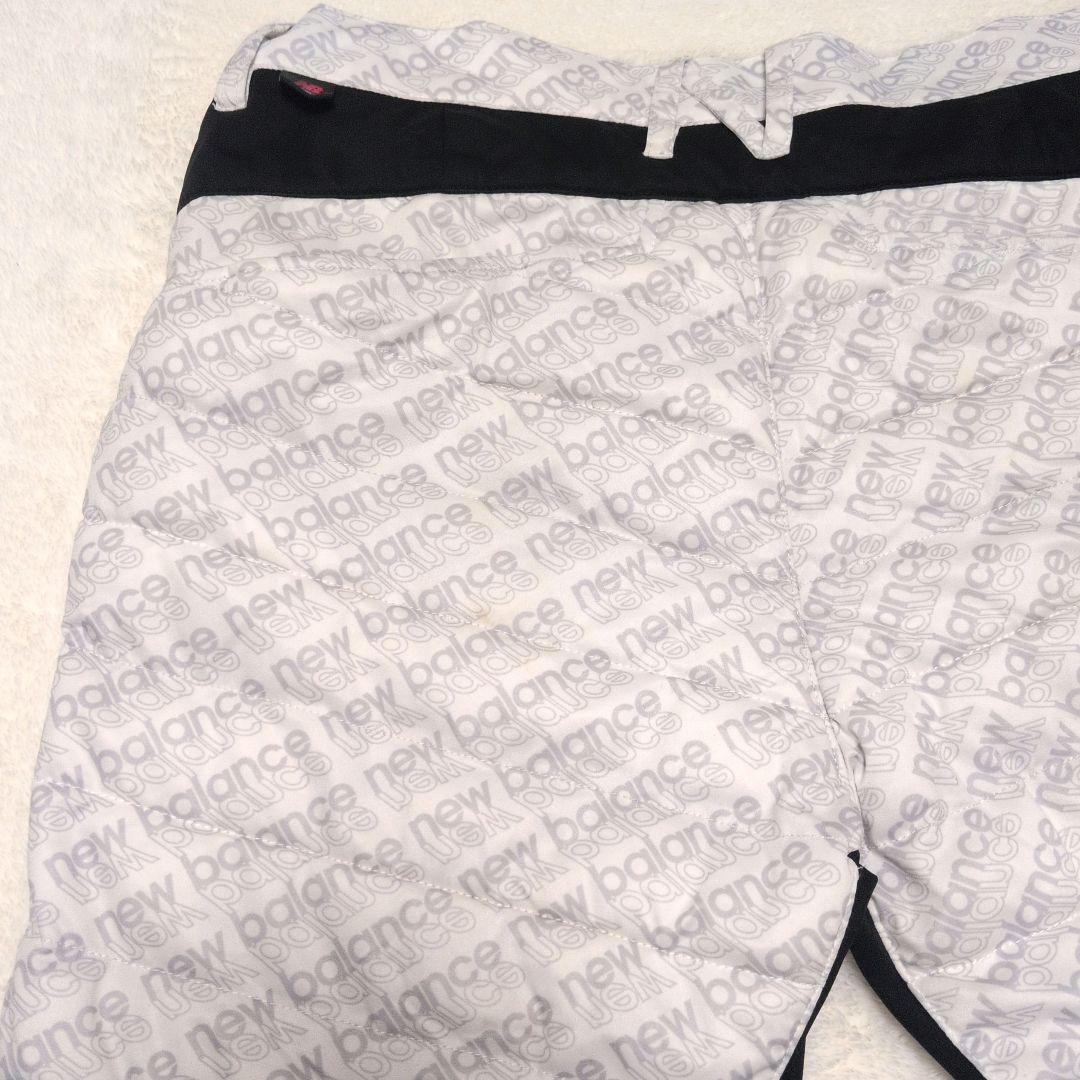 ニューバランス ゴルフ 中綿パンツ 総柄 白×黒 5サイズ L