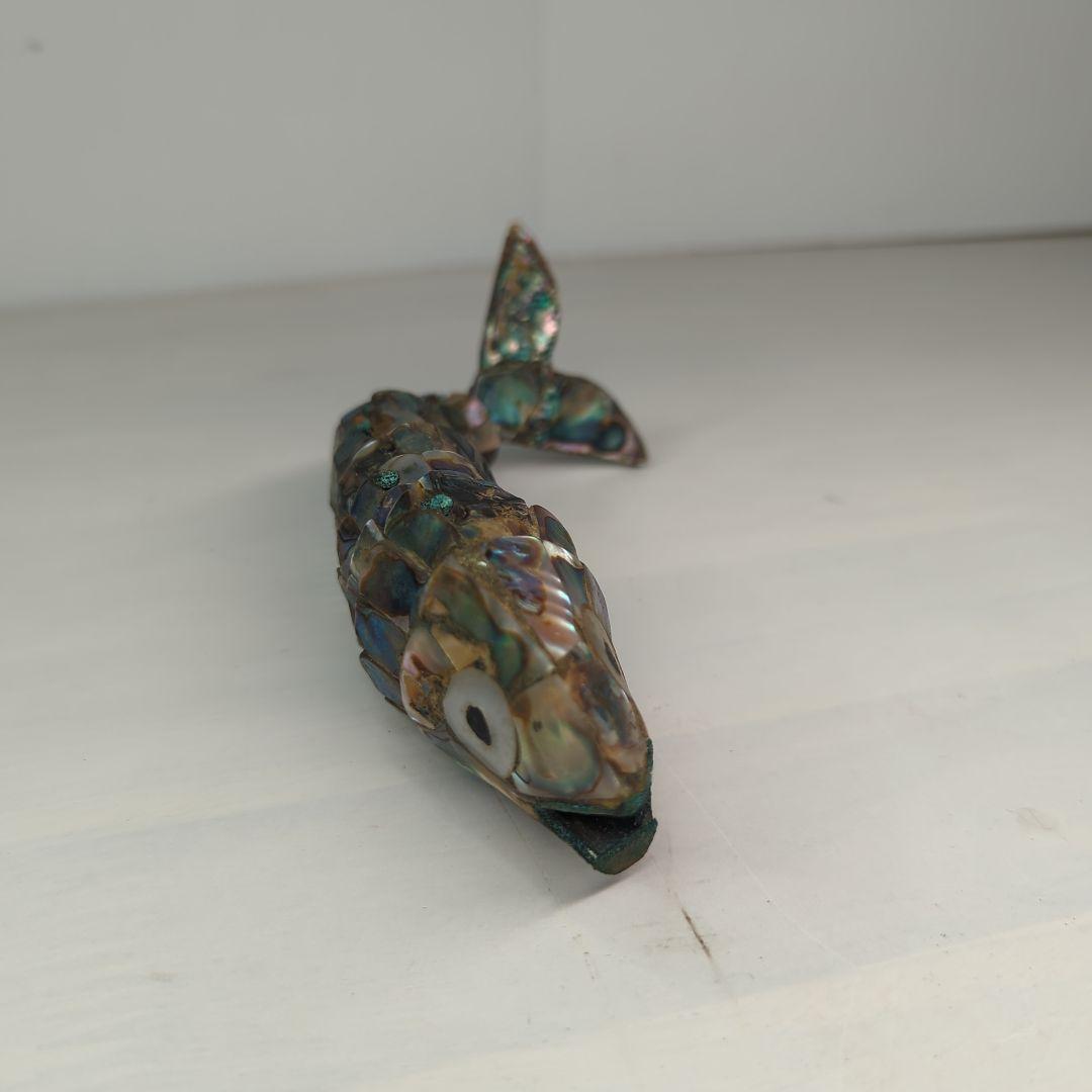 【 ヴィンテージ 】 螺鈿細工／自在細工／真鍮／ブラス／置物／体長20cm