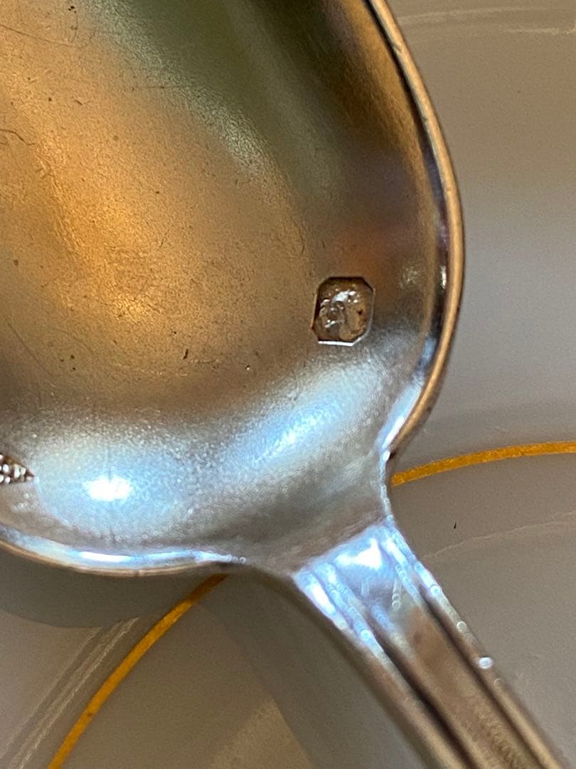 【フランス／純銀】①Henin／スプーン ②Lapeyre／ナイフ 各1本