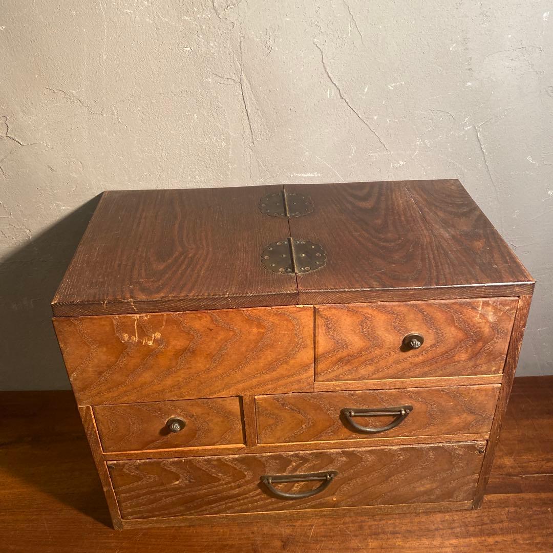 大正 昭和初期 時代物 裁縫箱 銭函 小引き出し アンティーク家具 骨董品