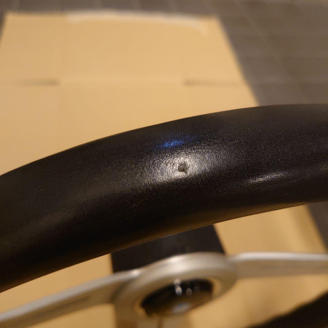 ナルディクラシック・ブラックレザー&シルバースポーク360mm(N131)