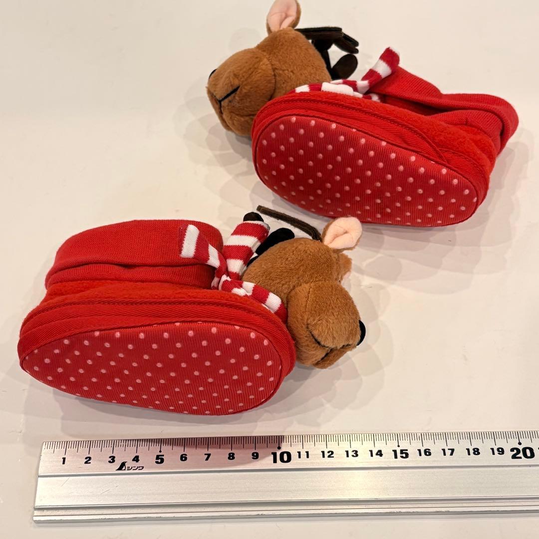 トナカイキャラクター付き子供用赤いソックス ワーナーブラザース クリスマス