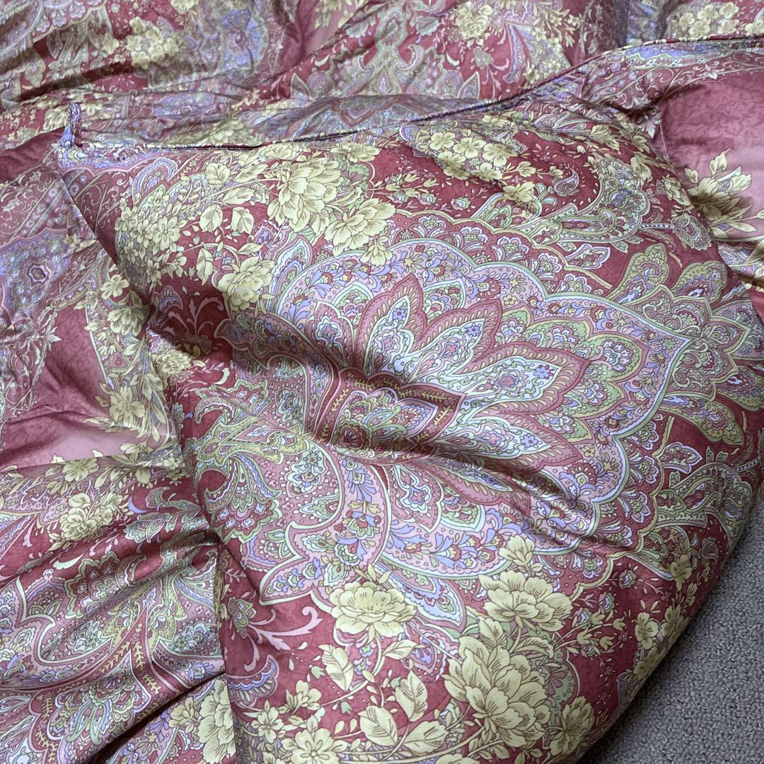 花柄掛け布団 ピンクとゴールド