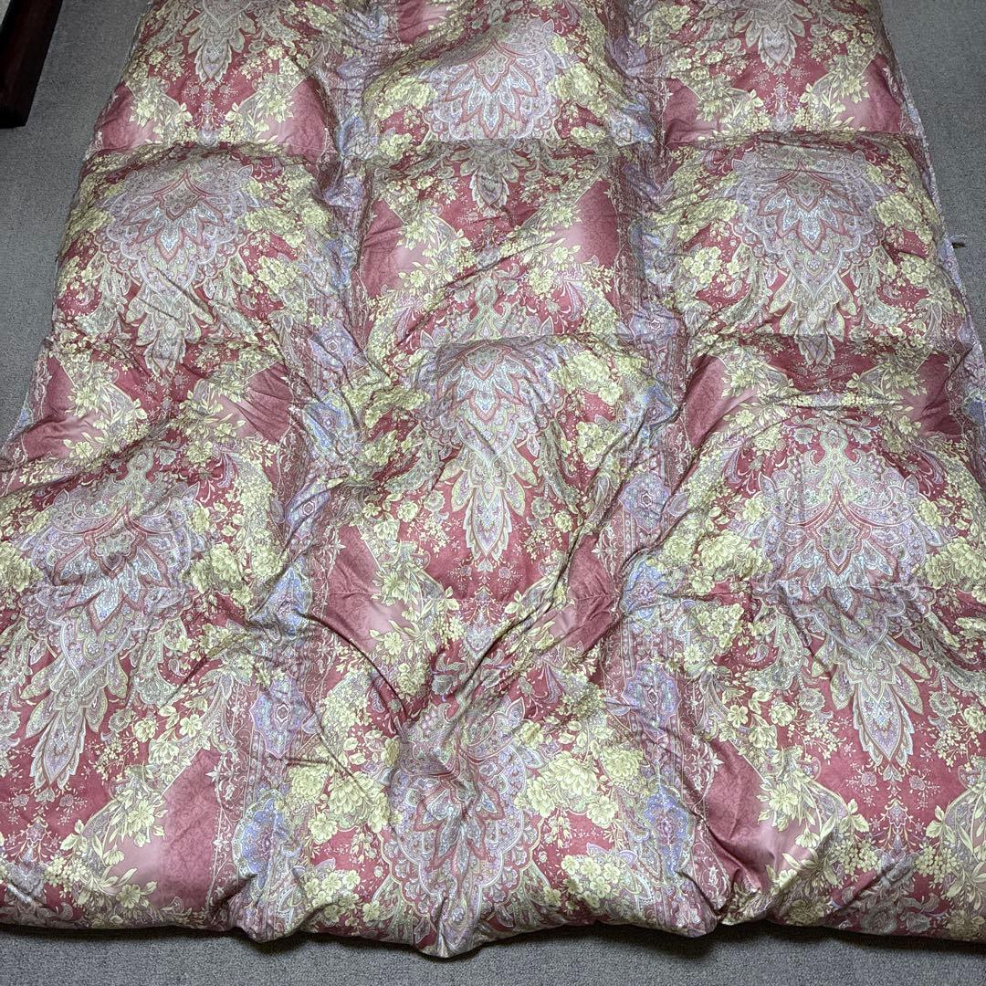 花柄掛け布団 ピンクとゴールド