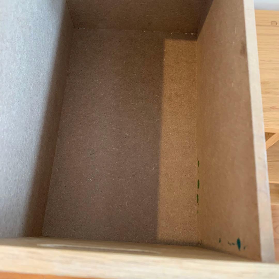 【くまこ•×•】無印スタッキングシェルフ　5段×2列オーク材＋チェスト3つ