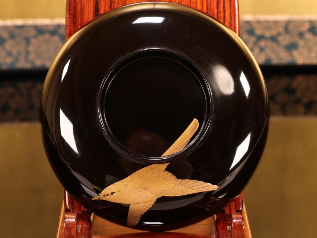 アリサ　BK413　時代輪島塗　蓮図金蒔絵　吸物椀　二客　木製　茶道具