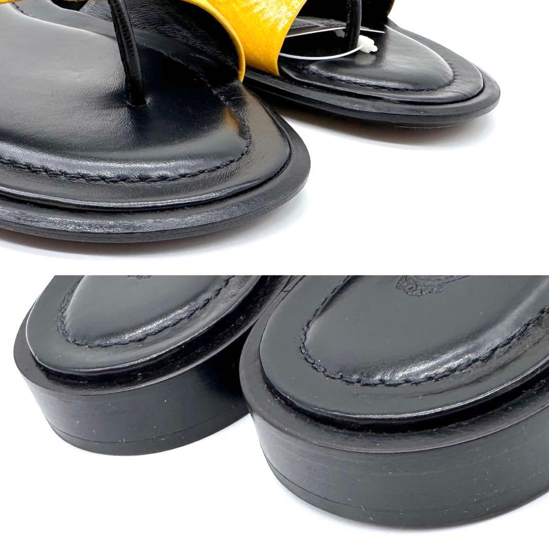 未使用✨TOD'S トッズ フラットサンダル パテントレザー イエロー 23cm