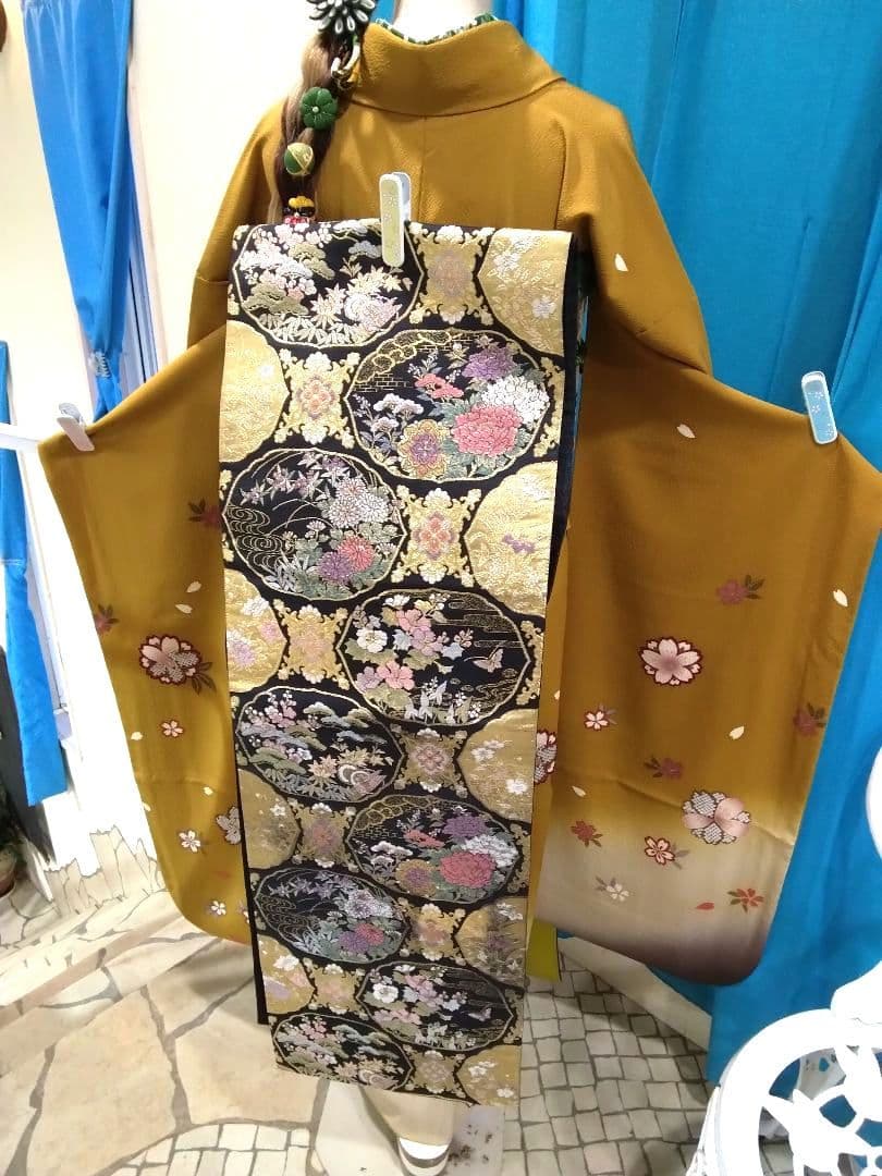 振袖フルセット、正絹振袖、成人式、重ね衿帯揚げ帯締め、西陣袋帯、襦袢、ガード加工