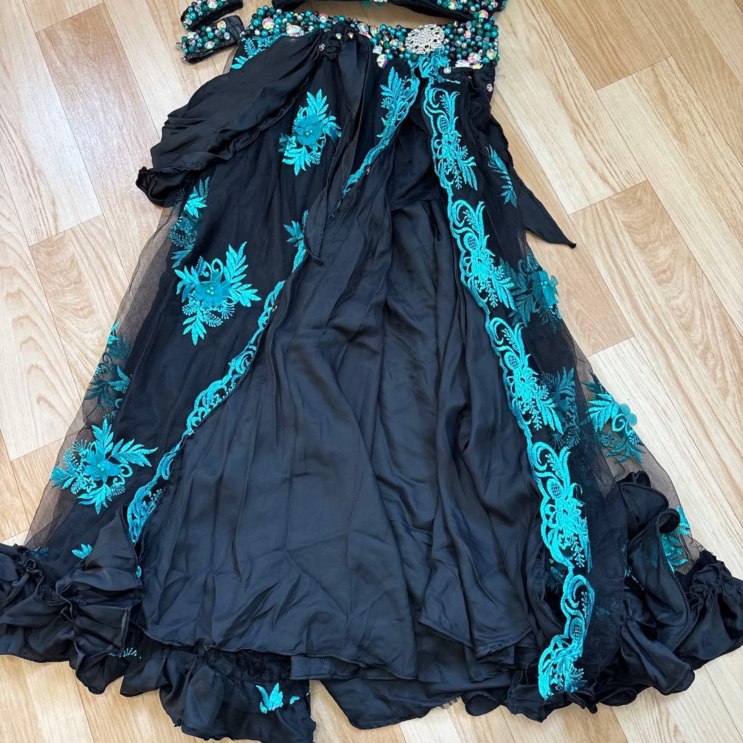 ベリーダンス衣装　黒緑